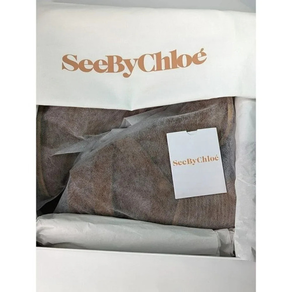 See By Chloe Women's Lyna Ankle Boot Tan Suede Size 40 EU / 10 US (MSRP $525) - Picture 10 of 12